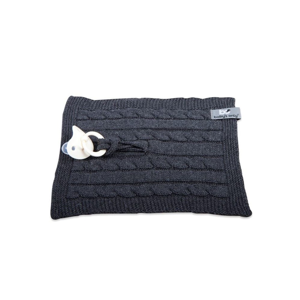 Babys only Schnullertuch Cable, Anthrazit