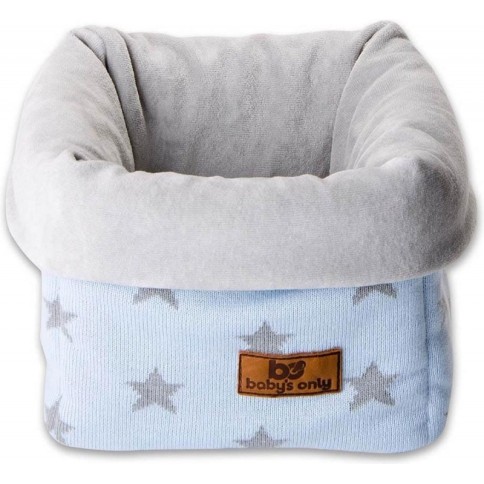 Babys only Strickkorb, Hellblau/ Sterne Grau