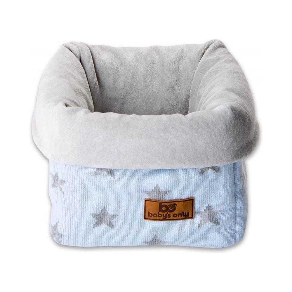Babys only Strickkorb, Hellblau/ Sterne Grau