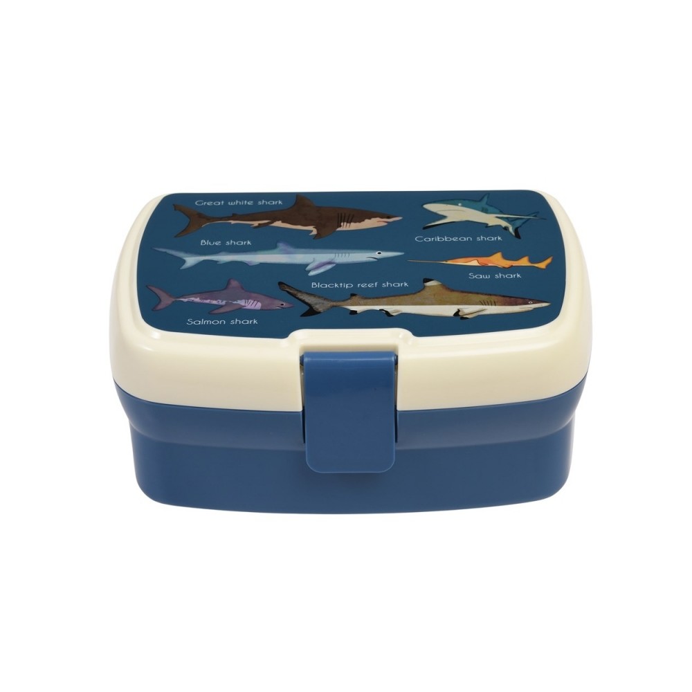 Rex London Lunch Box mit herausnehmbaren Fach, Sharks