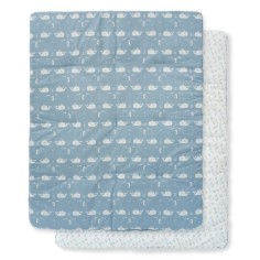 Fresk Insert de Papier sur papier / Krabbeldecke, Baleine Brouillard Bleu