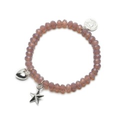 Bracelet, étoile / coeur altrosa