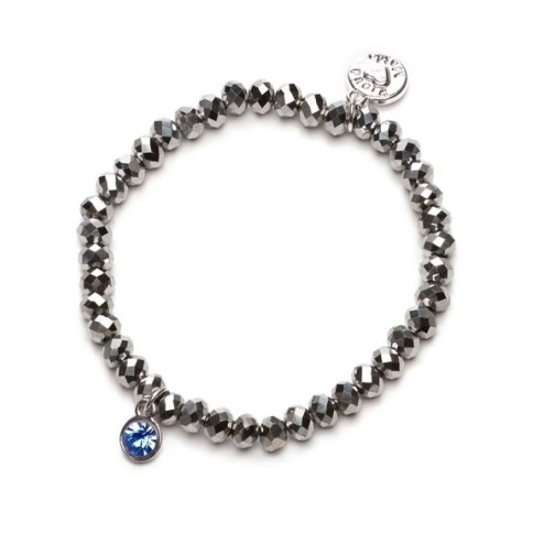 Armband, Charm, Silber Blau
