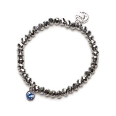 Bracelet, charme, bleu argent