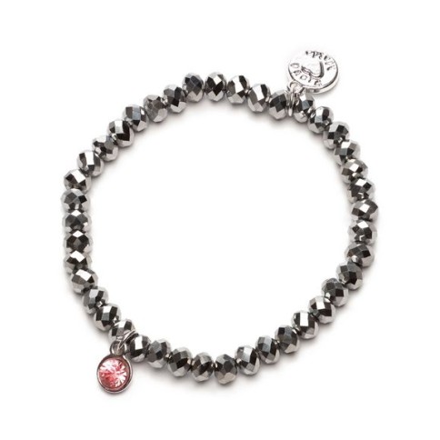 Bracelet, charme, rose argenté