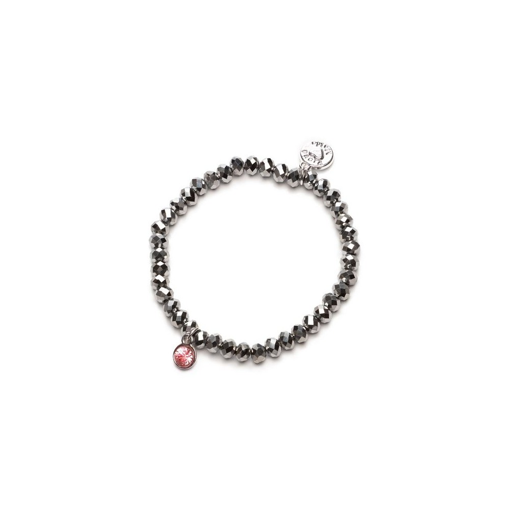 Bracelet, charme, rose argenté