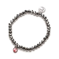 Armband, Charm, Silber Rosa