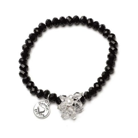 Armband, Charm, Schwarz Beads