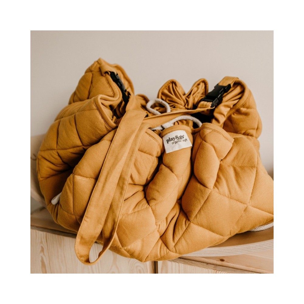 Spielzeugtasche & Krabbeldecke, Mustard Chai Tea