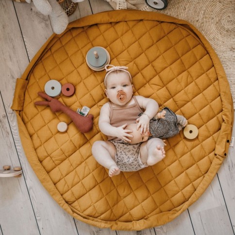 Spielzeugtasche & Krabbeldecke, Mustard Chai Tea