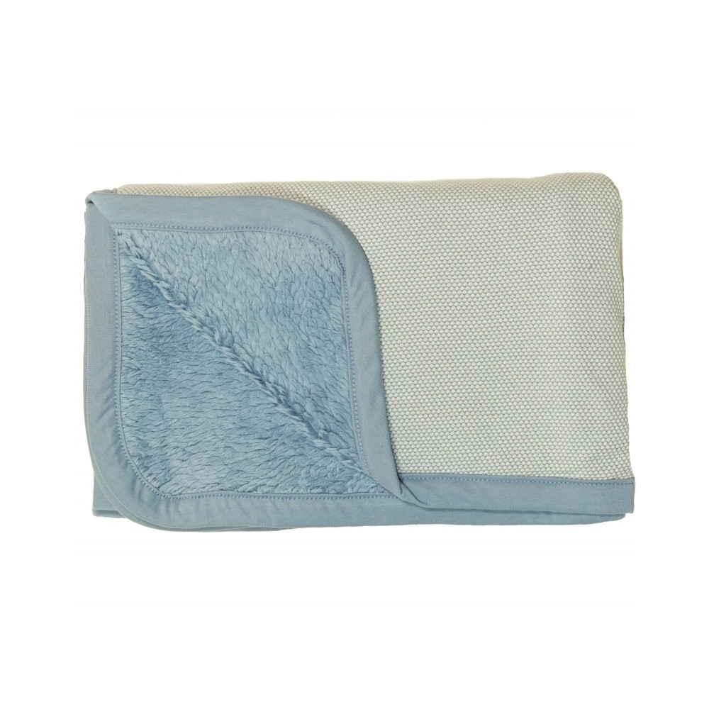 Snoozebaby Ultra-Soft Decke aus Bio-Baumwolle 75 x 100 cm, Fresh Blue
