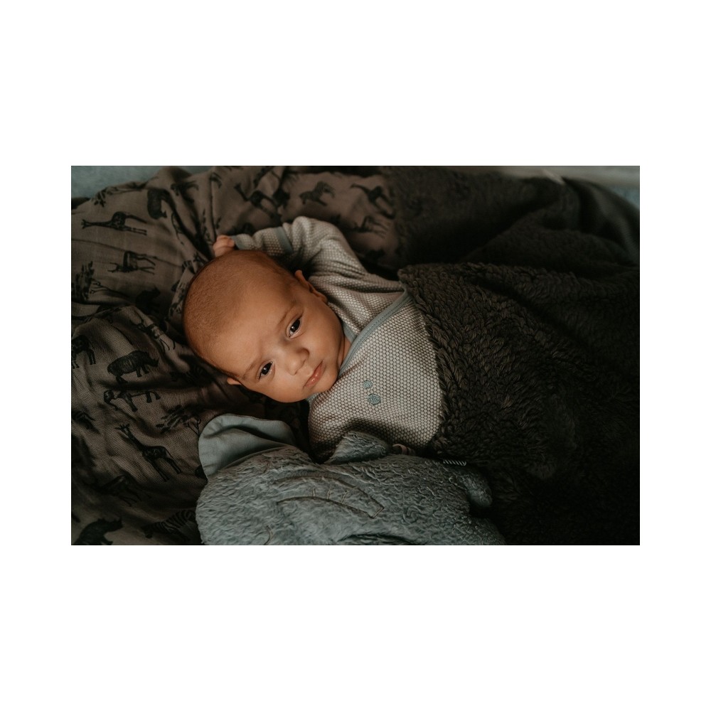 Snoozebaby Ultra-Soft Decke aus Bio-Baumwolle 75 x 100 cm, Dark Green