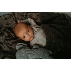 Snoozebaby Ultra-Soft Decke aus Bio-Baumwolle 75 x 100 cm, Dark Green