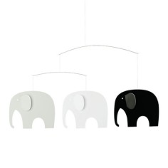 Partie d'éléphant mobile, noir / blanc / gris