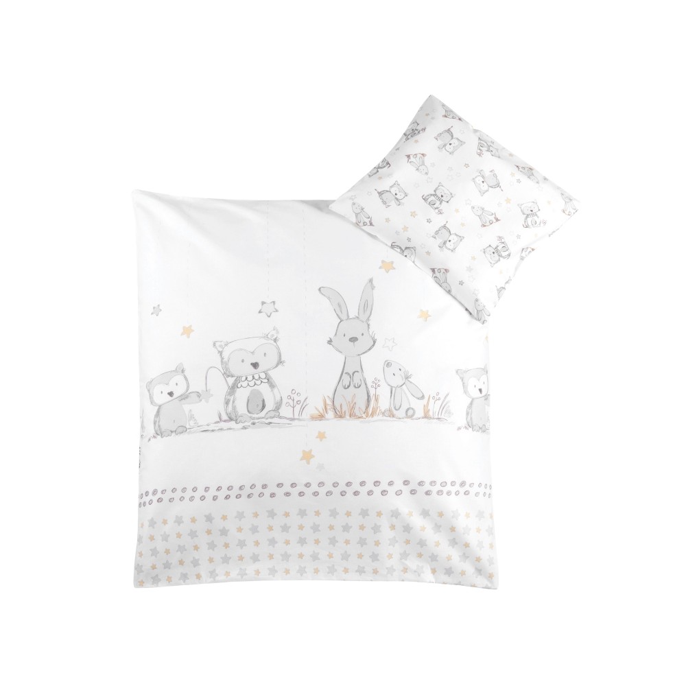 Julius Zöllner Bettwäsche 80/80+35/40, Häschen und Eule