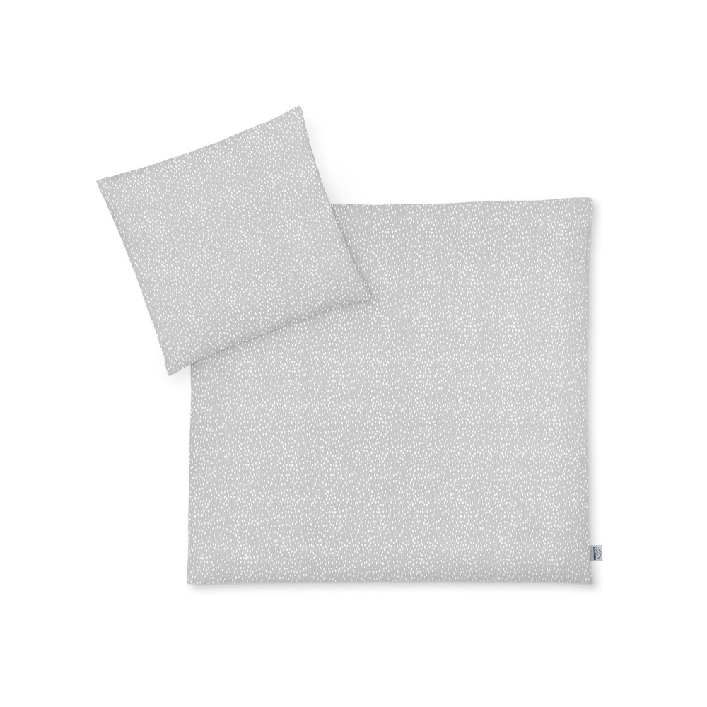 Julius Zöllner Jersey Bettwäsche 80/80+35/40, Tiny Squares Grey