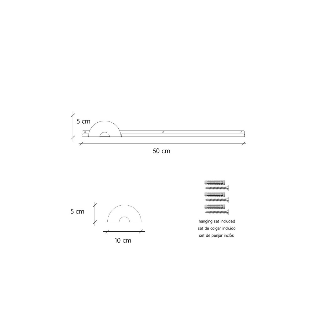 Tresxics Tablette de mur longue et 4 autocollants muraux textiles, arc-en-ciel