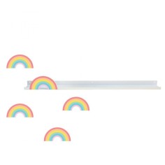 Tresxics langes Wandregal & 4 Textil-Wandstickers, Regenbogen