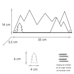 tresxics Wall Rack & 4 Stickers muraux textiles, Montagnes / Noir