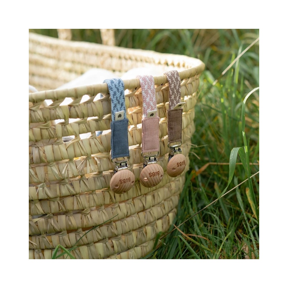 Hevea Schnullerkette aus Naturkautschuk, Powder Pink