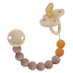 Hevea Schnullerkette aus Naturkautschuk, Tan Beige