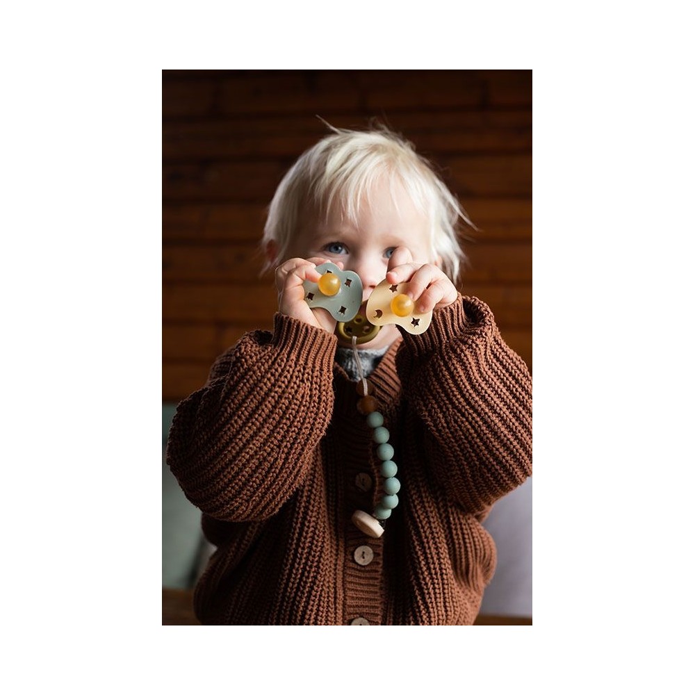 Hevea Schnullerkette aus Naturkautschuk, Moss Green