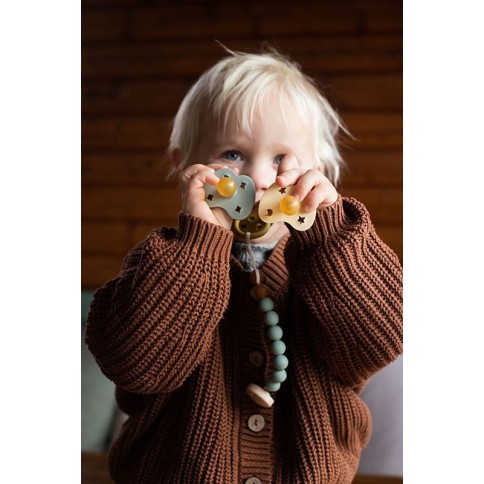 Hevea Schnullerkette aus Naturkautschuk, Sandy Nude