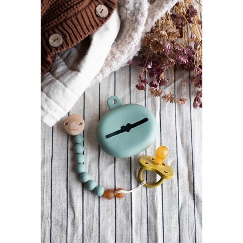 Hevea Schnullerbox aus Naturkautschuk, Moss Green