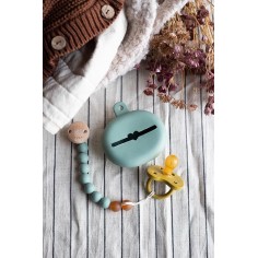 Hevea Schnullerbox aus Naturkautschuk, Moss Green