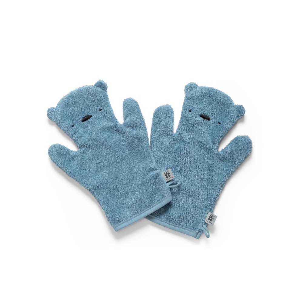 Sebra Frottee-Waschhandschuh-Set Milo, Powder Blue