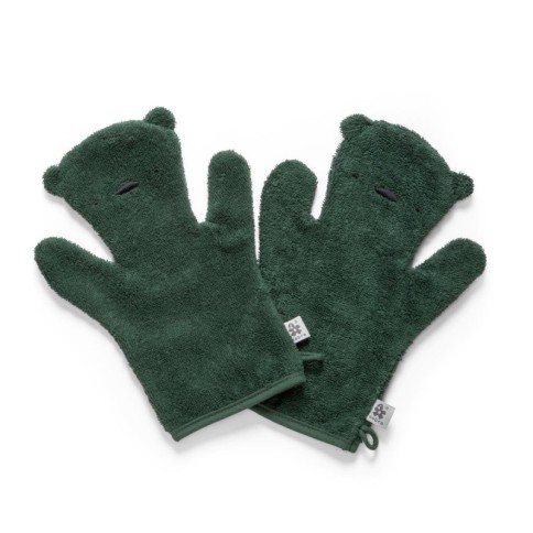 Sebra Frottee-Waschhandschuh-Set Milo, Bottle Green