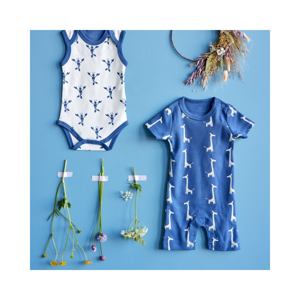 Fresk Babypyjama Bio-Baumwolle kurzarm, Havre Vintage