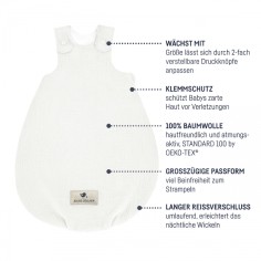 Julius Zöllner Babyschlafsack Musselin 56/62, Ivory