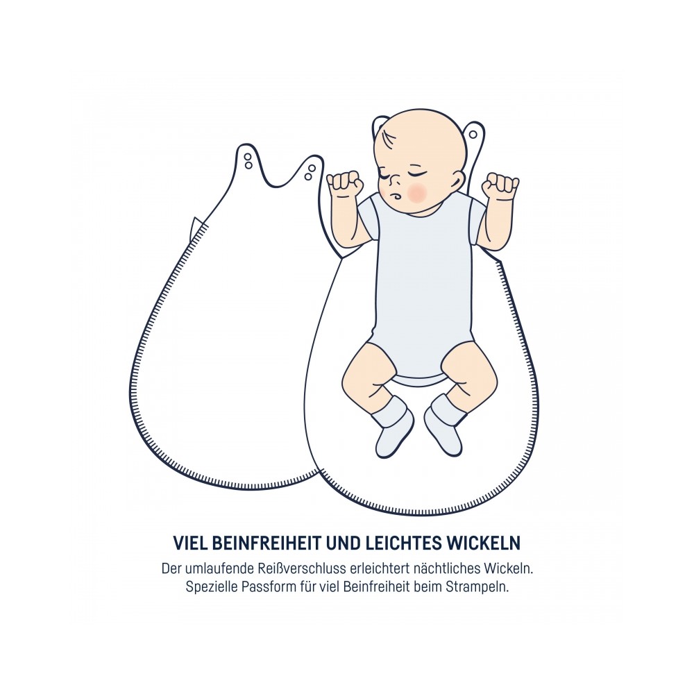 Julius Zöllner Babyschlafsack Musselin 56/62, Ivory