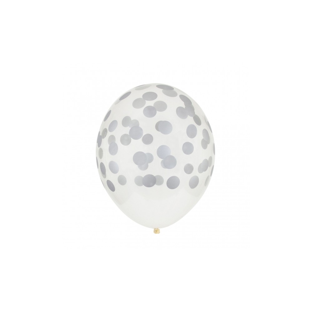 My Little Day Luftballone aus Latex, 5 Stk. - Confetti Silber