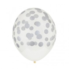My Little Day Luftballone aus Latex, 5 Stk. - Confetti Silber