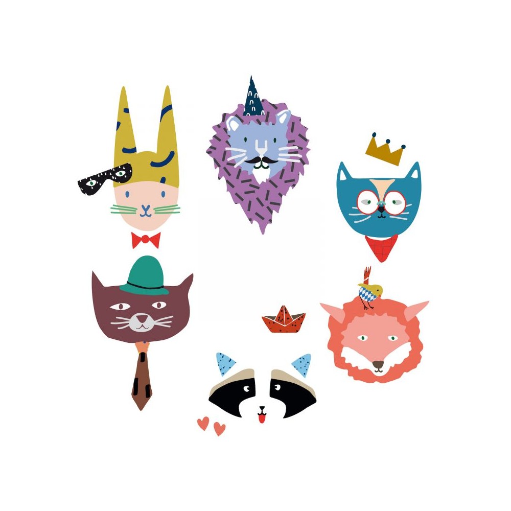 MIMIlou Wandsticker, Animal Party