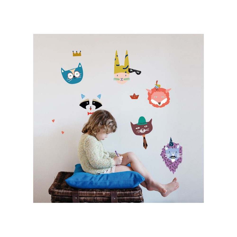 MIMIlou Wandsticker, Animal Party