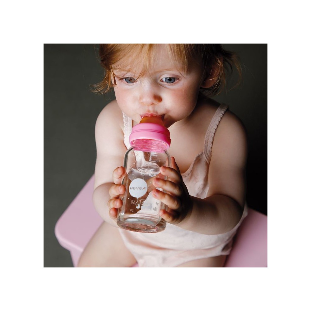 Babyfläschchen aus Glas (weiss, 120ml, 2er Pack) + Trinksauger