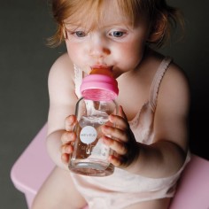 Bouteilles de bébé en verre (blanc, 120 ml, 2 pack) + aspirateur à boire