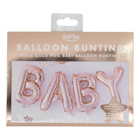Rose Gold-Baby-Dusche-Ballon-Wimpelkette