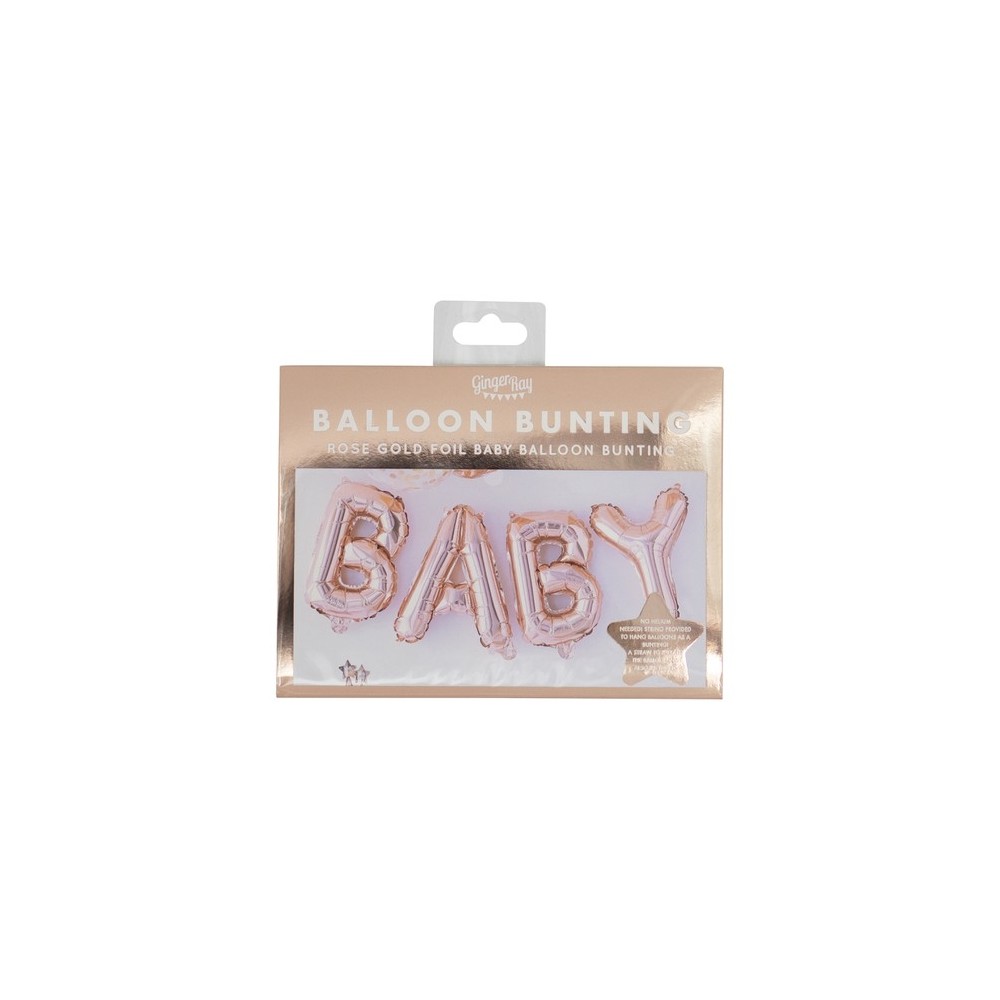 Rose Gold-Baby-Dusche-Ballon-Wimpelkette
