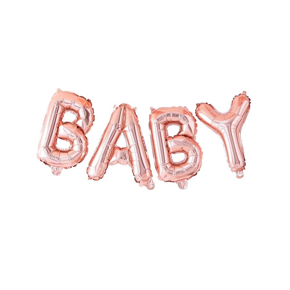 Rose Gold-Baby-Dusche-Ballon-Wimpelkette