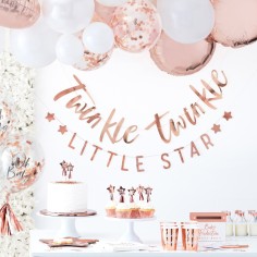 Rose Gold-Baby-Dusche-Ballon-Wimpelkette