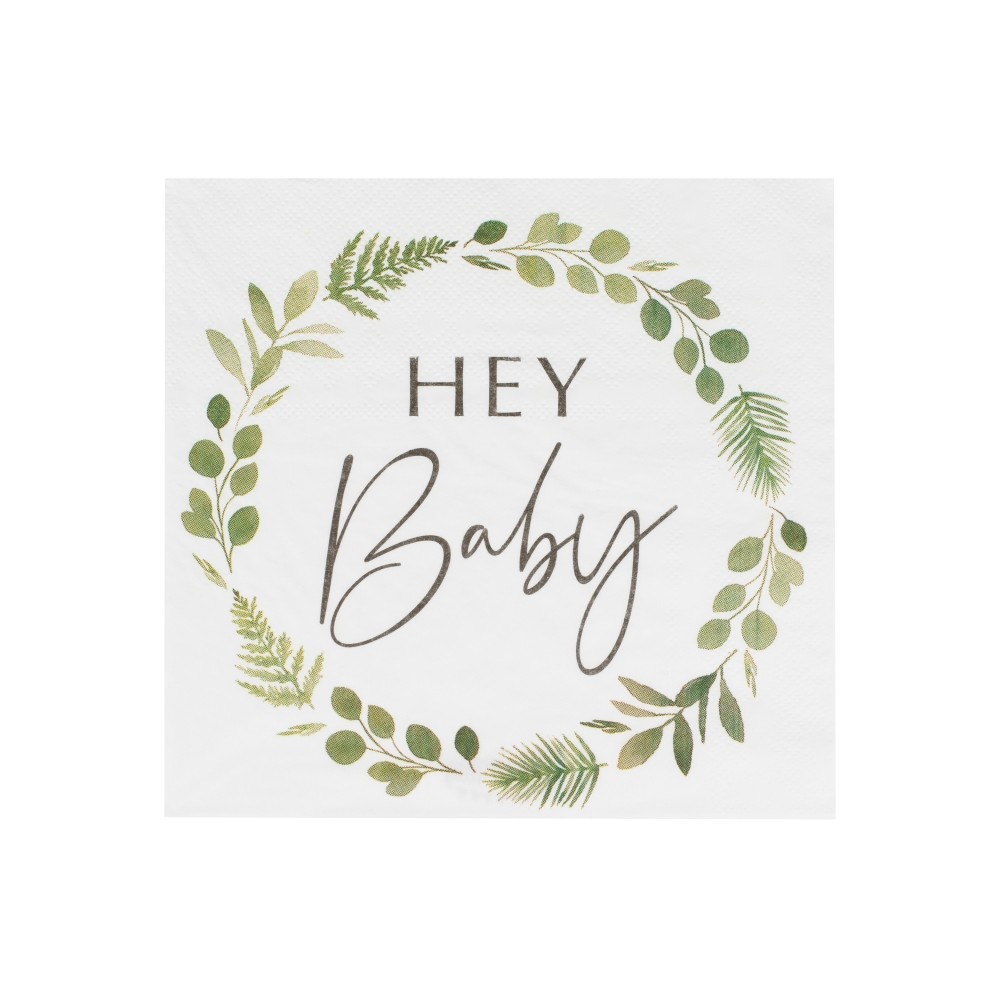 Hey Babyparty-botanische Servietten