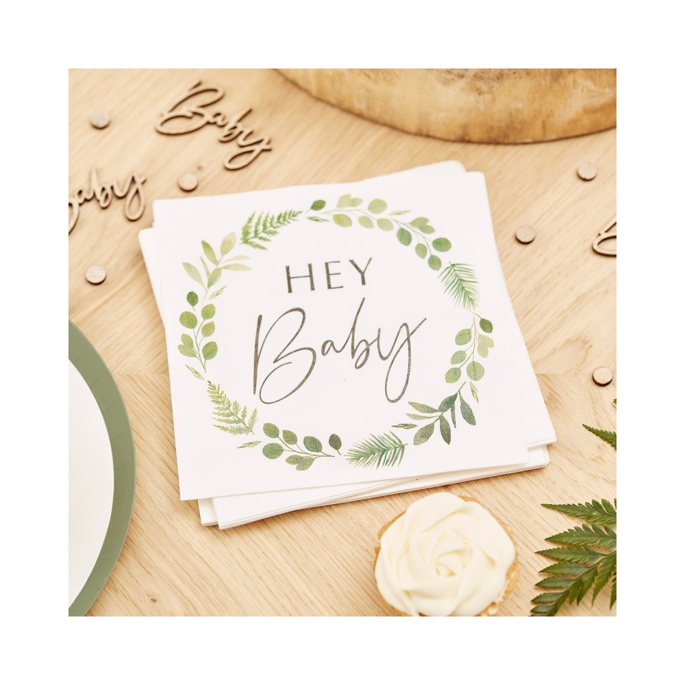 Hey Babyparty-botanische Servietten