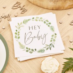 Hey Babyparty-botanische Servietten