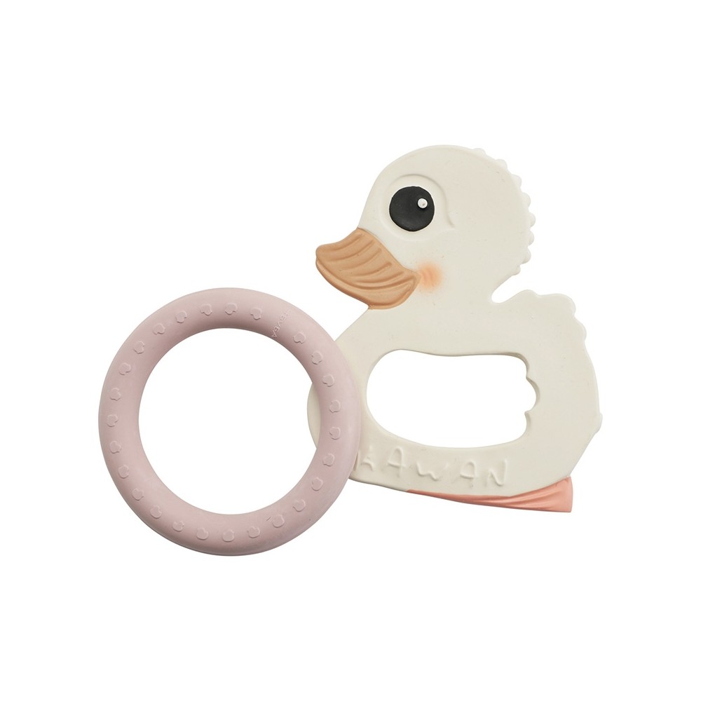 HEVEA Kawan Geschenkset - Beissring + Ring, Powder Pink