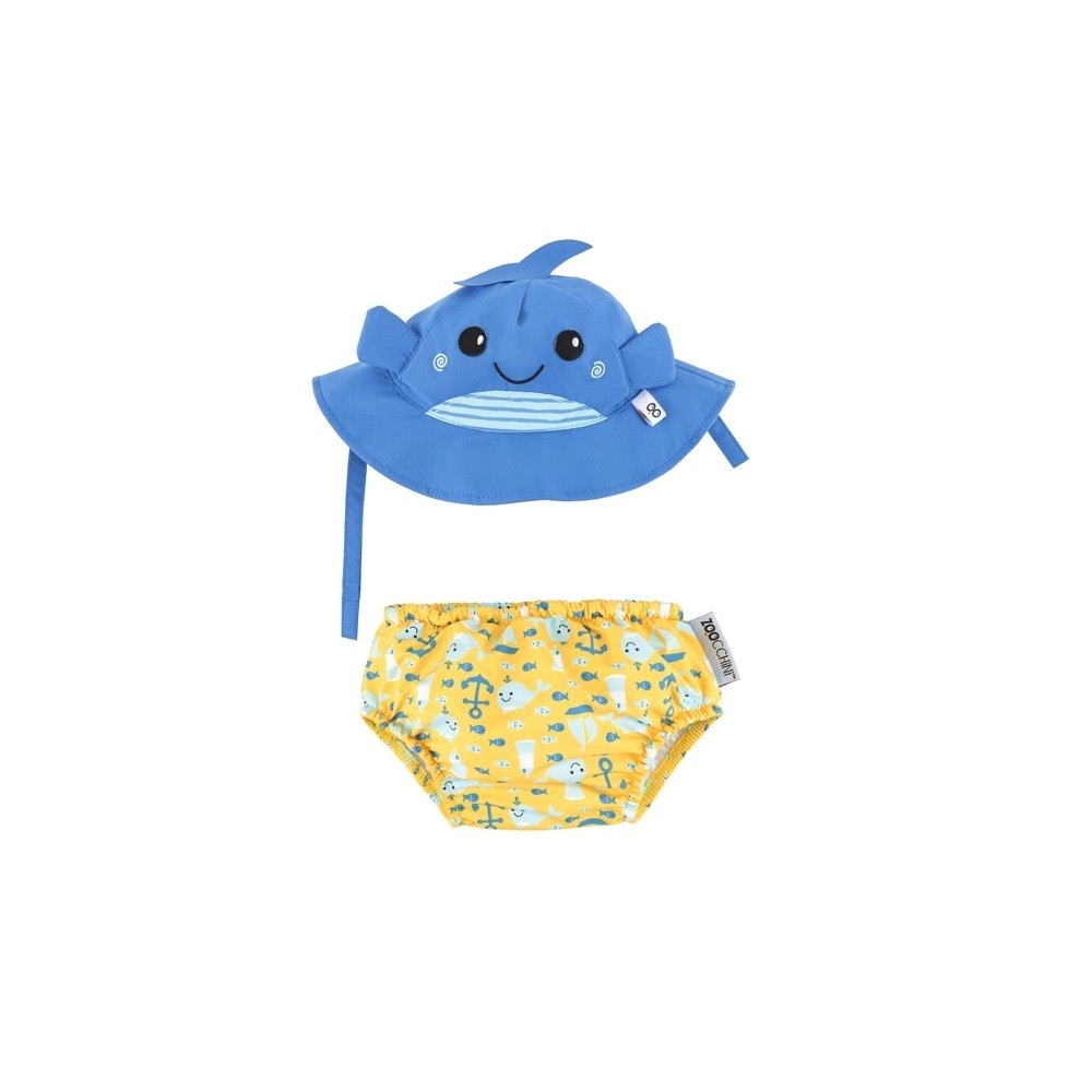 Zoocchini Badewindel & Sonnenhut - Wal