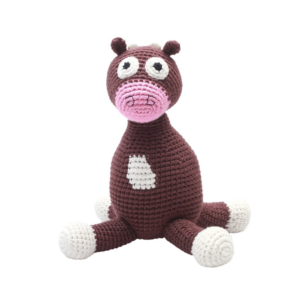 Ours en peluche au crochet, vache brune